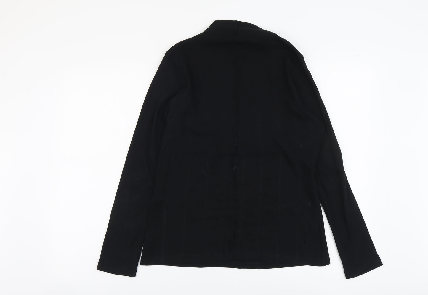 NEXT Womens Black Cotton Basic T-Shirt Size 16 High Neck