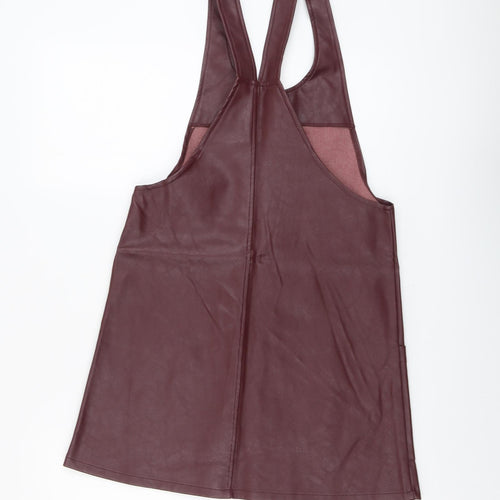 Atmosphere Womens Purple Polyethylene Pinafore/Dungaree Dress Size 6 V-Neck Zip