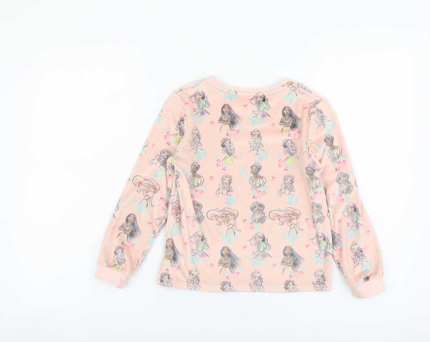 George Girls Pink Geometric Polyester Basic Casual Size 7-8 Years Scoop Neck Pullover - Disney Princess