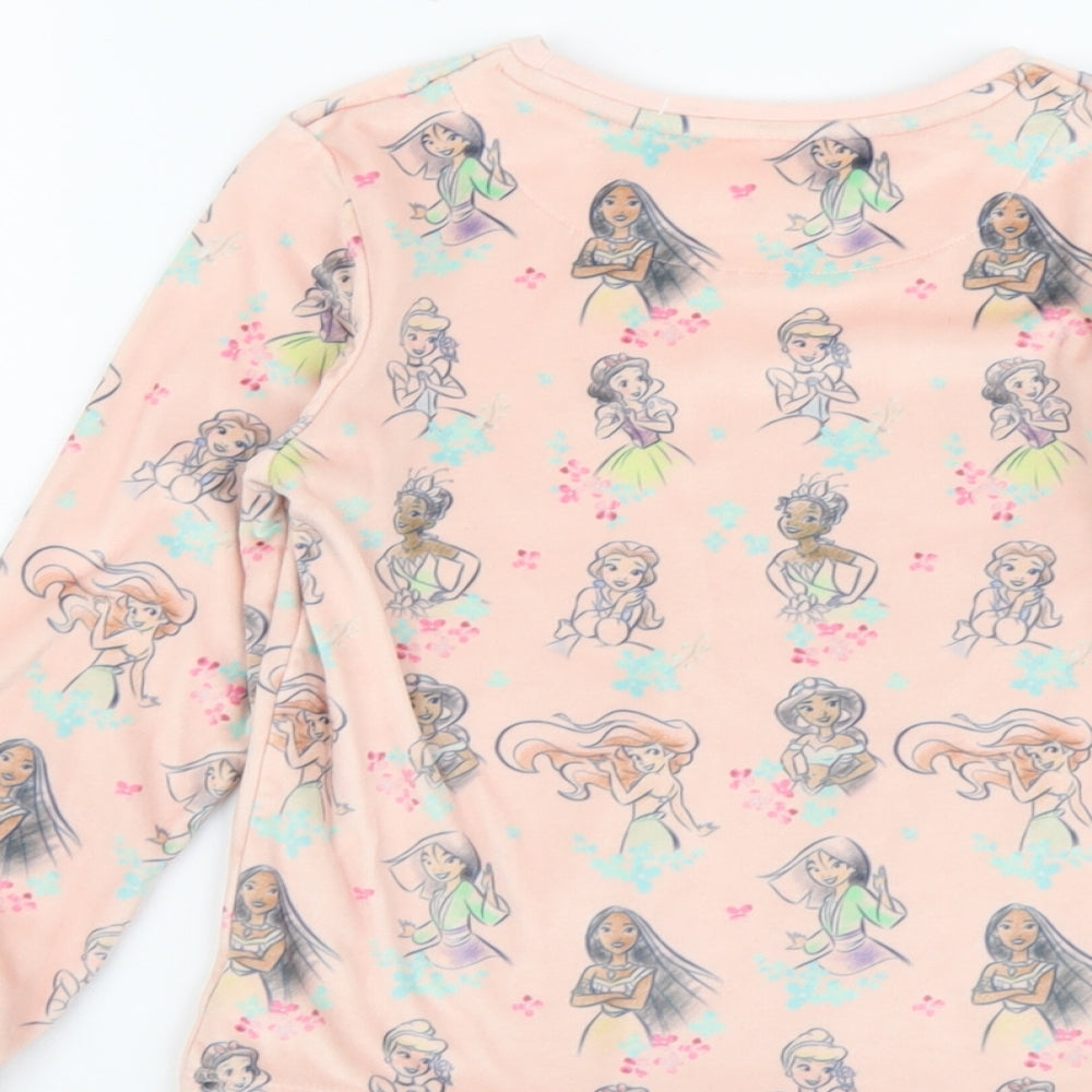 George Girls Pink Geometric Polyester Basic Casual Size 7-8 Years Scoop Neck Pullover - Disney Princess