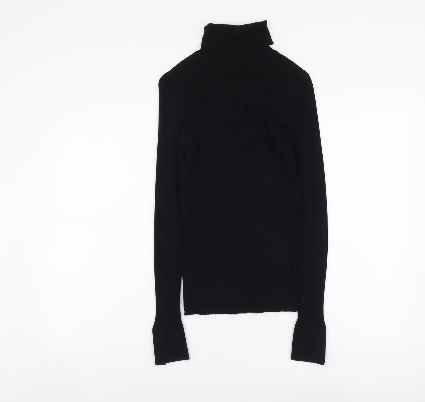 New Look Womens Black Roll Neck Viscose Pullover Jumper Size 12