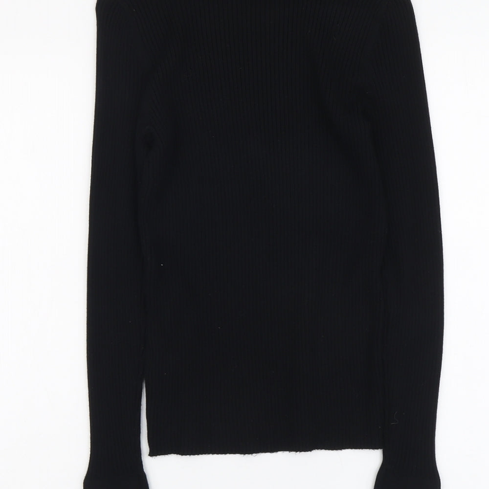 New Look Womens Black Roll Neck Viscose Pullover Jumper Size 12