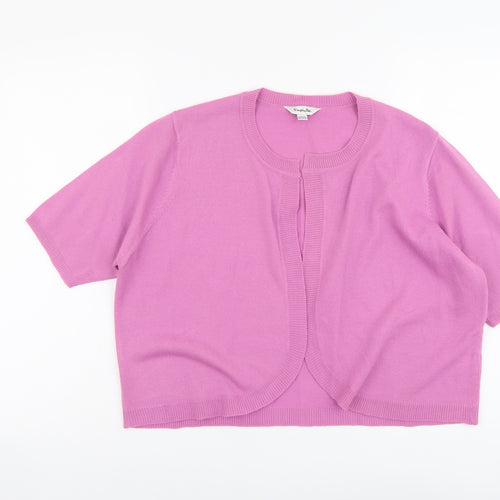 Simply Be Womens Pink V-Neck Acrylic Cardigan Jumper Size 16