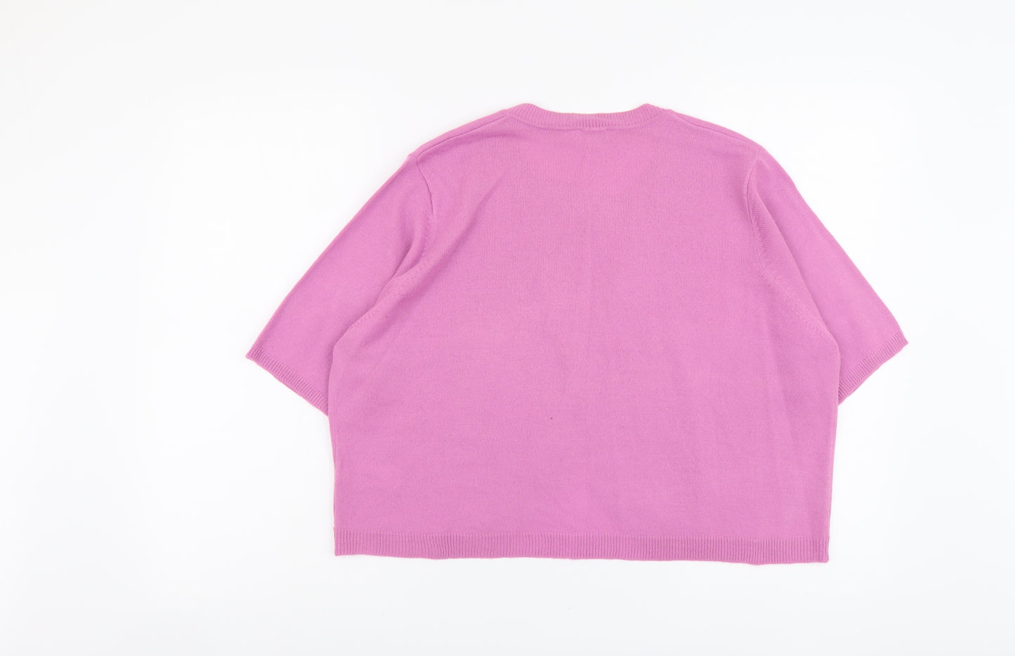 Simply Be Womens Pink V-Neck Acrylic Cardigan Jumper Size 16