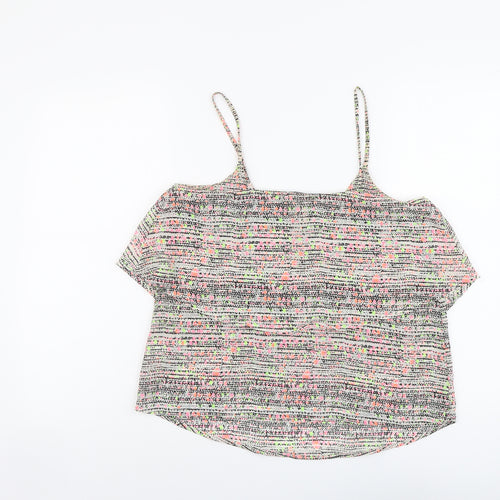 Atmosphere Womens Multicoloured Geometric Polyester Camisole Tank Size 10 Square Neck