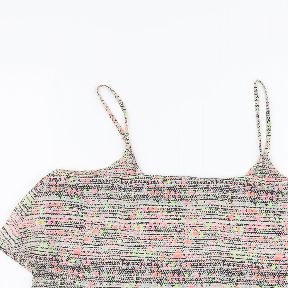 Atmosphere Womens Multicoloured Geometric Polyester Camisole Tank Size 10 Square Neck