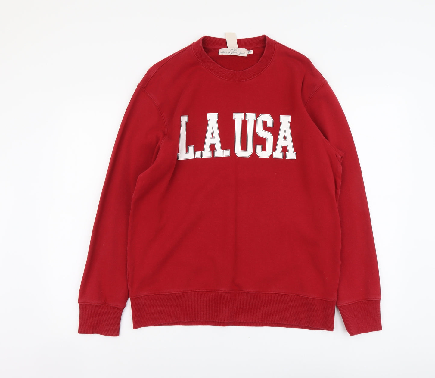 H&M Womens Red Cotton Pullover Sweatshirt Size M Pullover - L.A USA