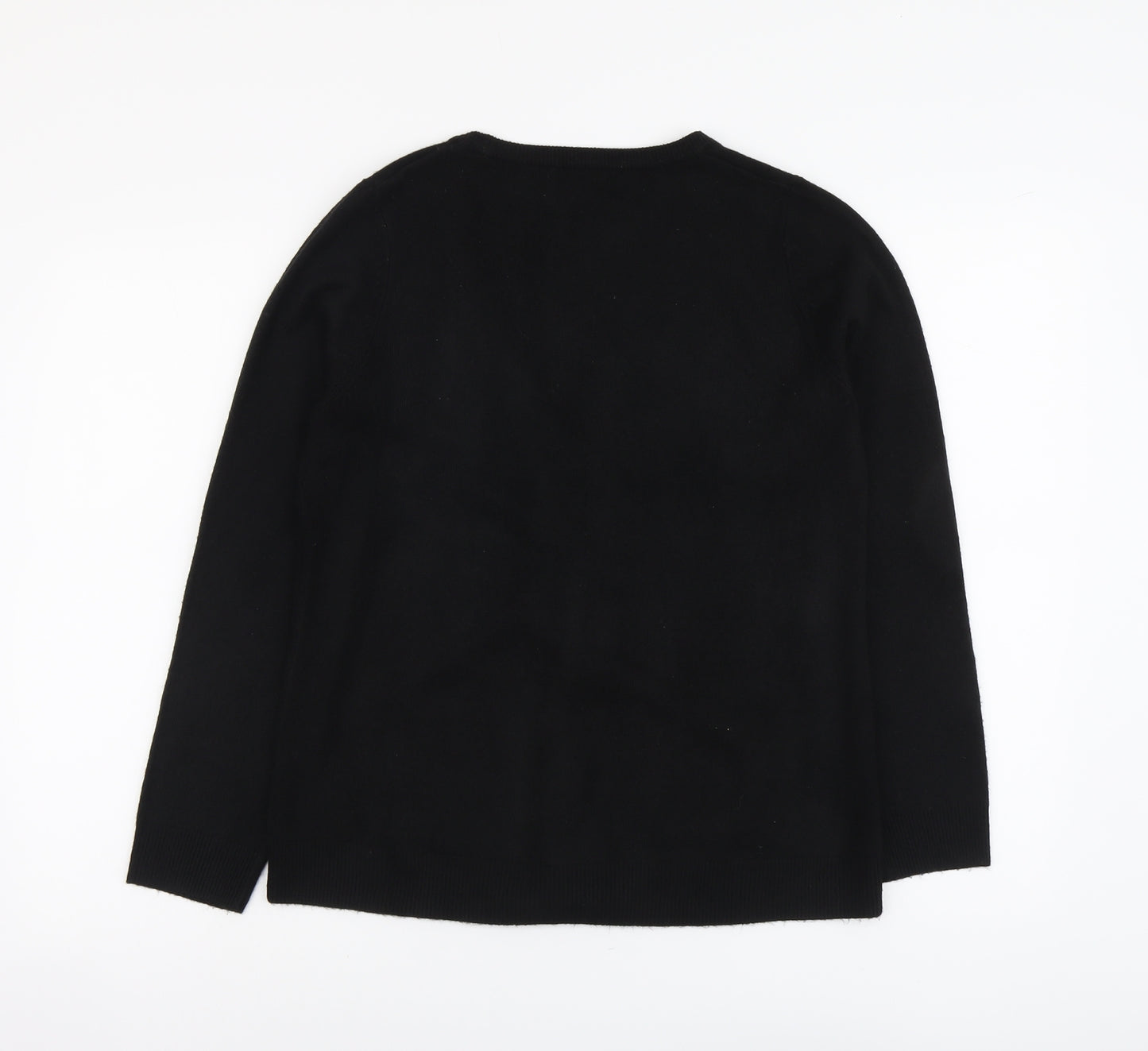 Bonmarché Womens Black V-Neck Acrylic Cardigan Jumper Size S
