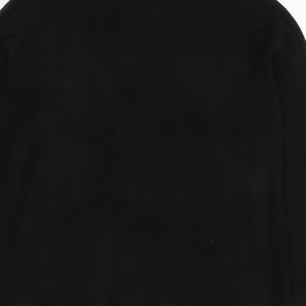 Bonmarché Womens Black V-Neck Acrylic Cardigan Jumper Size S