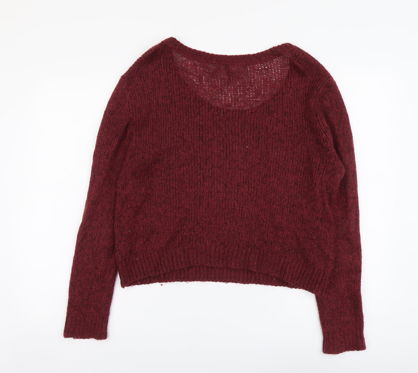 H&M Womens Red Scoop Neck Viscose Pullover Jumper Size 16