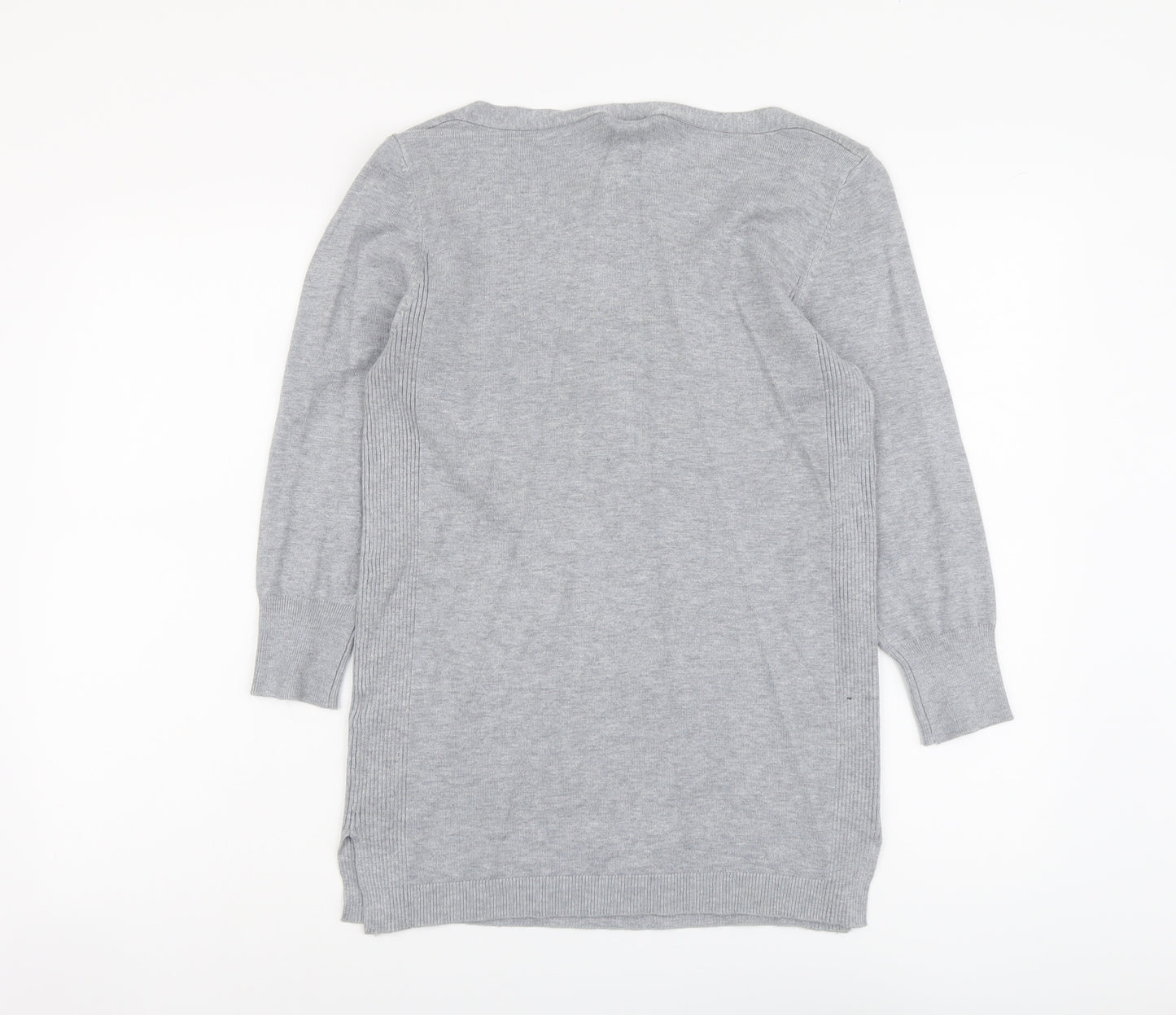 Papaya Womens Grey Scoop Neck Viscose Pullover Jumper Size 14