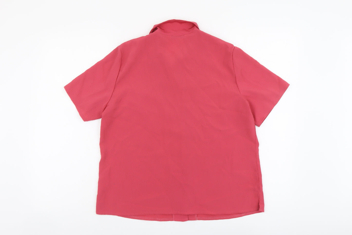 BHS Womens Pink Polyester Basic Button-Up Size 16 Collared