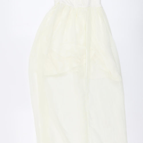 TG Womens Ivory Polyester Maxi Size 8 One Shoulder Pullover