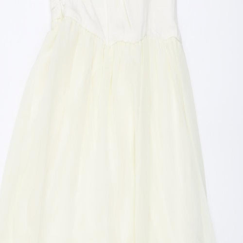 TG Womens Ivory Polyester Maxi Size 8 One Shoulder Pullover