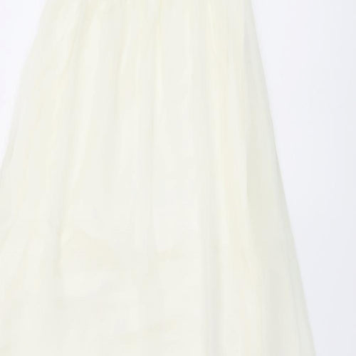 TG Womens Ivory Polyester Maxi Size 8 One Shoulder Pullover