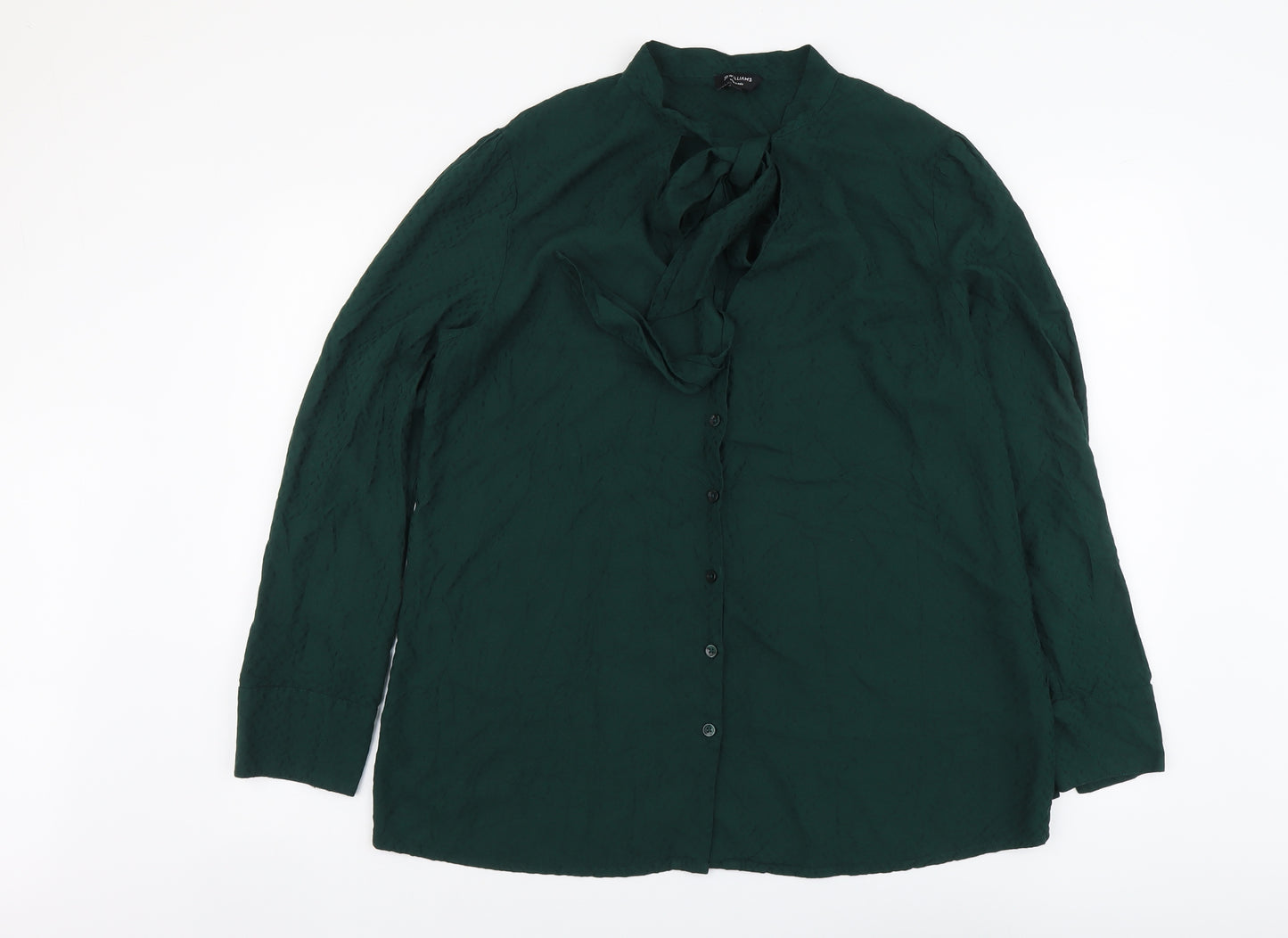 JD Wiliams Womens Green Viscose Basic Button-Up Size 16 V-Neck