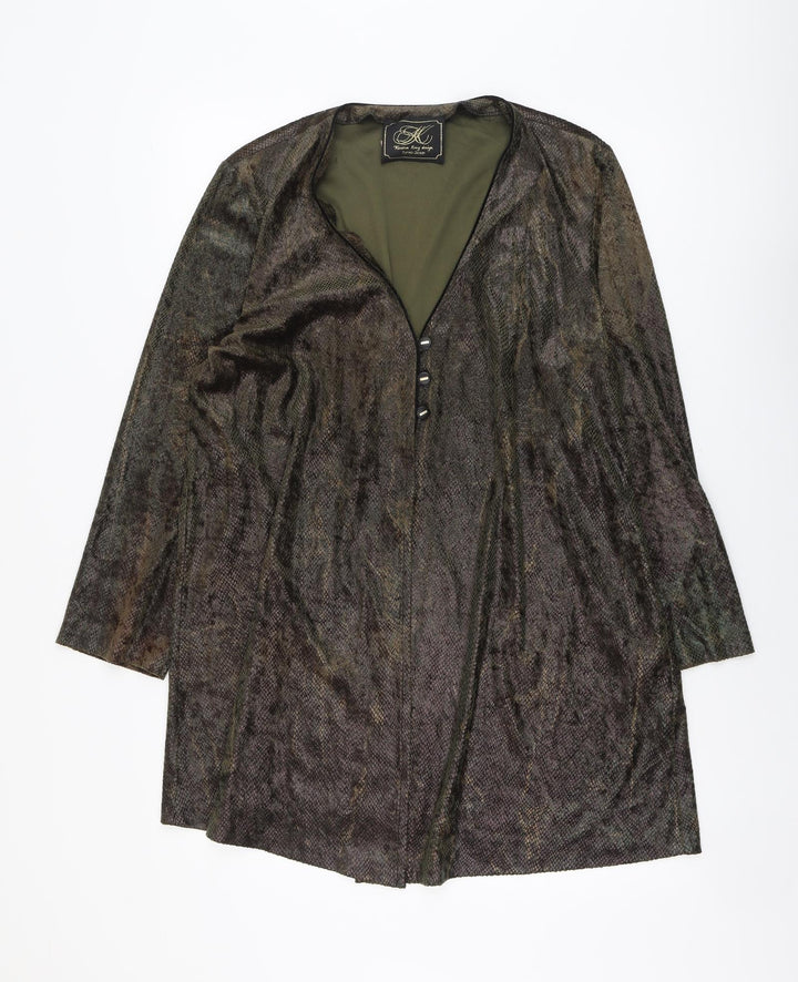 Kristen Krog Womens Green Jacket Size 14 Button