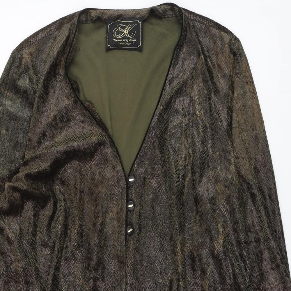 Kristen Krog Womens Green Jacket Size 14 Button