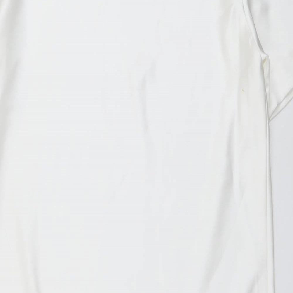 Zara Womens White Polyester A-Line Size L Round Neck Pullover