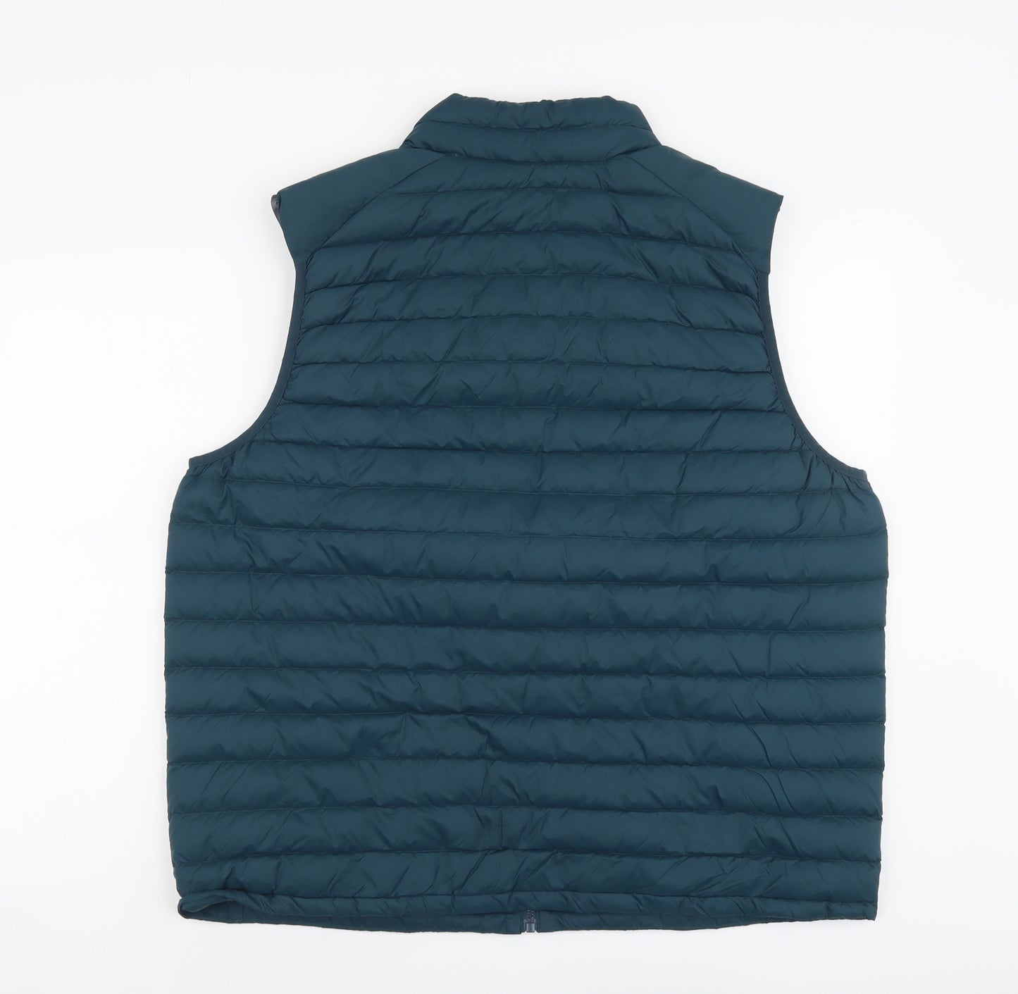 Marks and Spencer Mens Green Quilted Waistcoat Size 2XL Zip