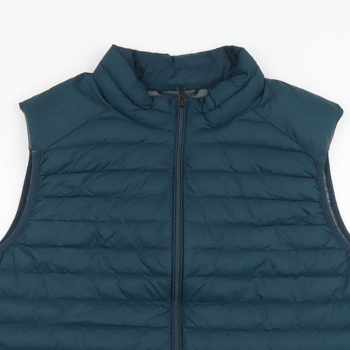 Marks and Spencer Mens Green Quilted Waistcoat Size 2XL Zip