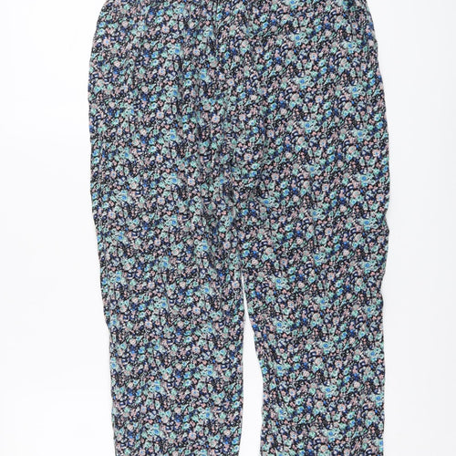 Apricot Womens Blue Floral Viscose Harem Trousers Size M L26 in Regular Drawstring
