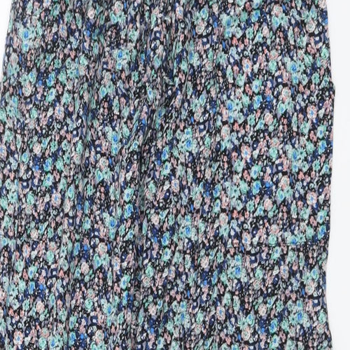 Apricot Womens Blue Floral Viscose Harem Trousers Size M L26 in Regular Drawstring