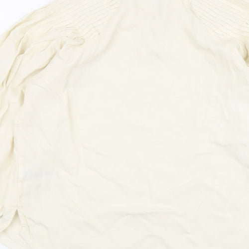 Marks and Spencer Womens Beige Lyocell Basic Blouse Size 8 Round Neck