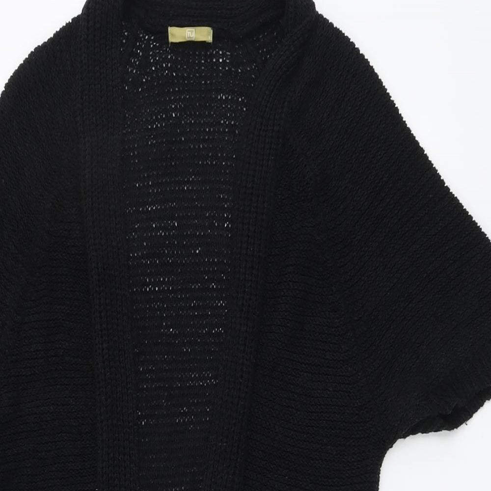 TU Womens Black V-Neck Acrylic Cardigan Jumper Size 8