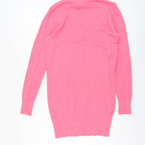 Koopol Womens Pink V-Neck Acrylic Pullover Jumper Size L