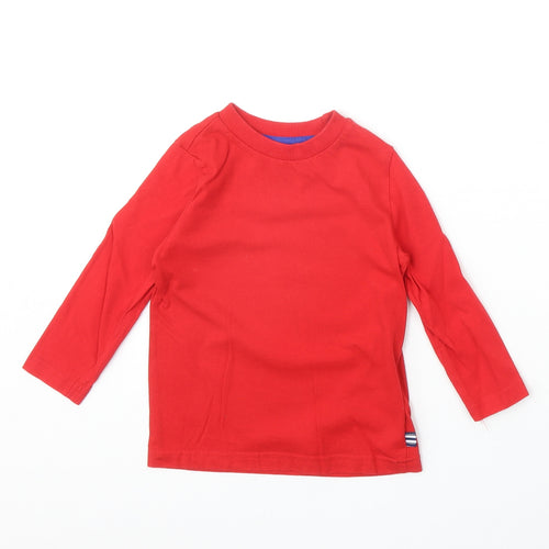 TU Baby Red Cotton Pullover T-Shirt Size 18-24 Months Round Neck Pullover