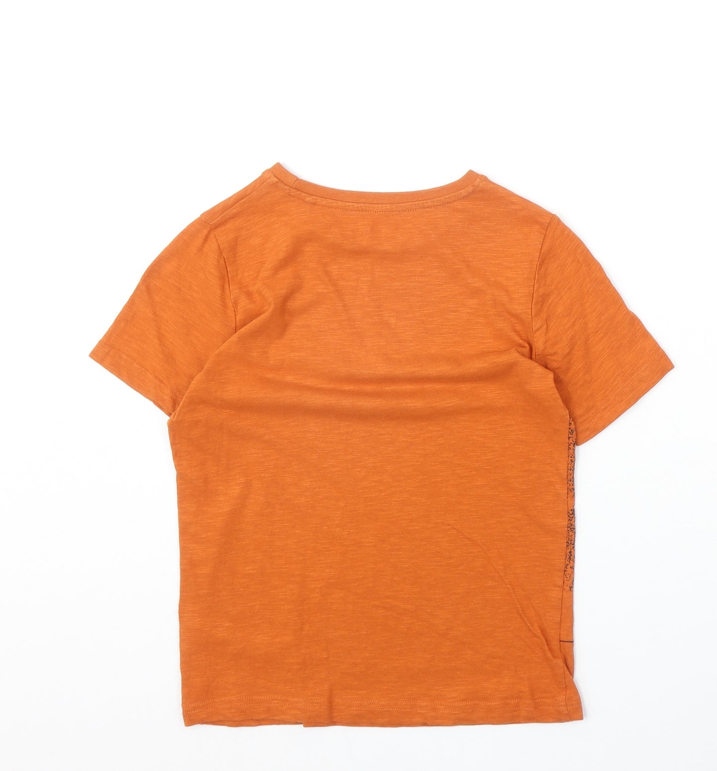TU Boys Orange 100% Cotton Basic T-Shirt Size 8 Years Round Neck Pullover - Dinosaur