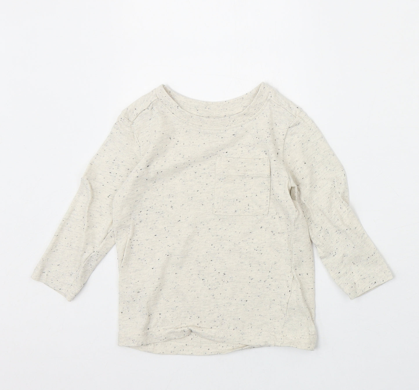 Nutmeg Baby Ivory Cotton Basic T-Shirt Size 12-18 Months Boat Neck Pullover