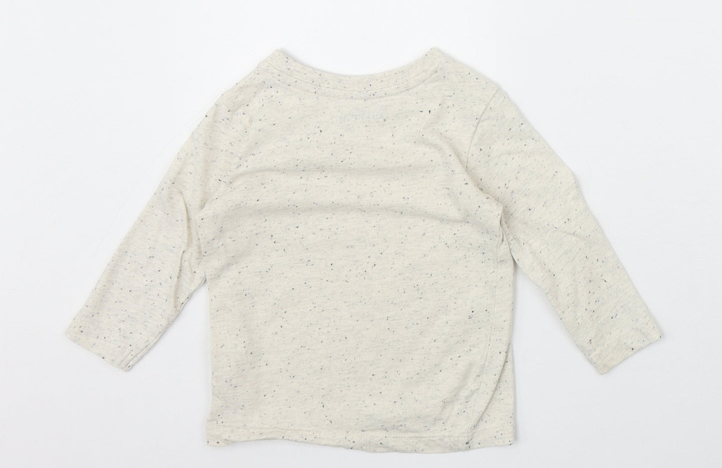 Nutmeg Baby Ivory Cotton Basic T-Shirt Size 12-18 Months Boat Neck Pullover