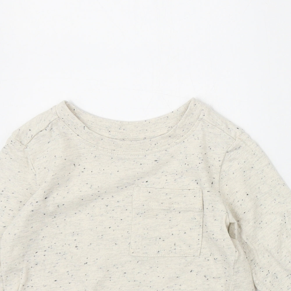 Nutmeg Baby Ivory Cotton Basic T-Shirt Size 12-18 Months Boat Neck Pullover