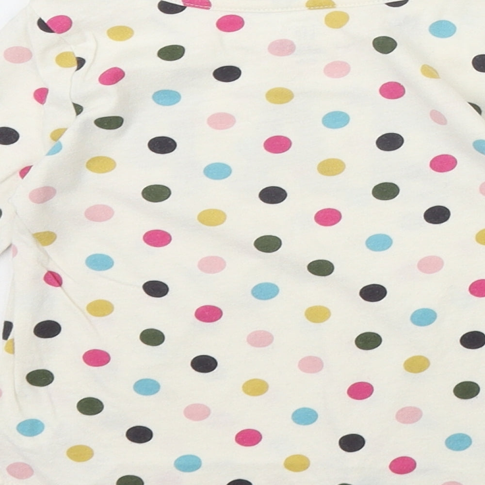 Gap Girls Beige Polka Dot 100% Cotton Pullover T-Shirt Size 18-24 Months Boat Neck Pullover