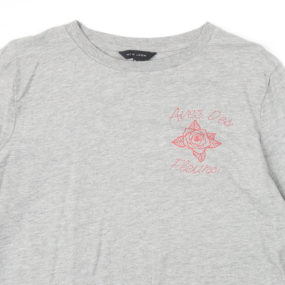 New Look Womens Grey Cotton Pullover Sweatshirt Size 14 Pullover