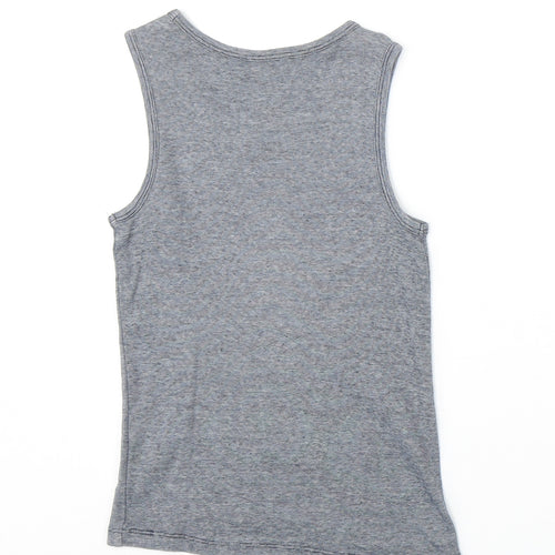 H&M Boys Blue Cotton Basic Tank Size 6-7 Years Scoop Neck Pullover