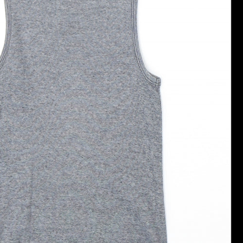 H&M Boys Blue Cotton Basic Tank Size 6-7 Years Scoop Neck Pullover