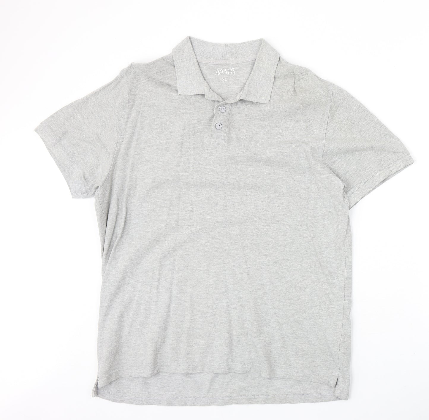 Matalan Mens Grey Cotton Polo Size XL Collared Button