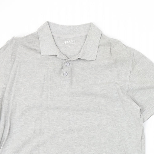 Matalan Mens Grey Cotton Polo Size XL Collared Button
