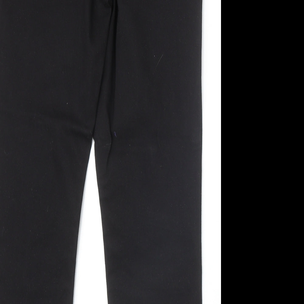 Bonmarché Womens Black Cotton Straight Jeans Size 14 Slim Zip