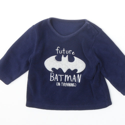 George Boys Blue Polyester Pullover Jumper Size 3-6 Months Snap - Future Batman