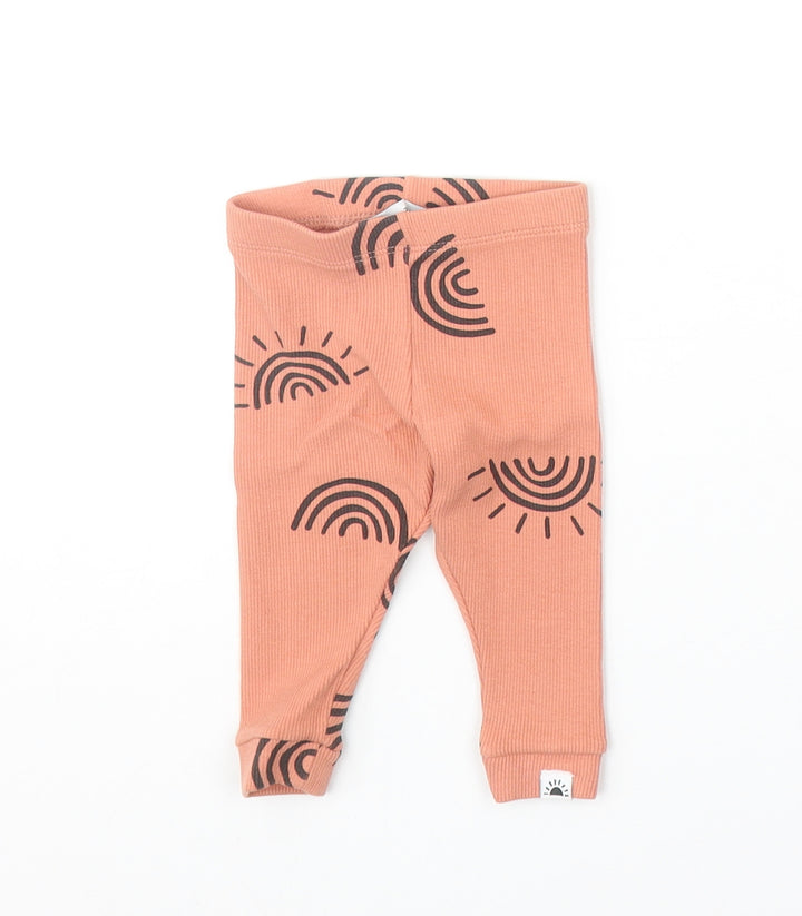 Primark Girls Pink Geometric Cotton Jogger Leggings Size 3-6 Months Pullover - Sun Pattern