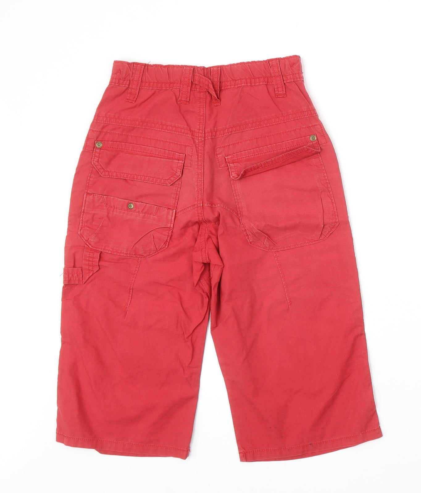 NEXT Boys Red 100% Cotton Cargo Shorts Size 9 Years Regular Zip