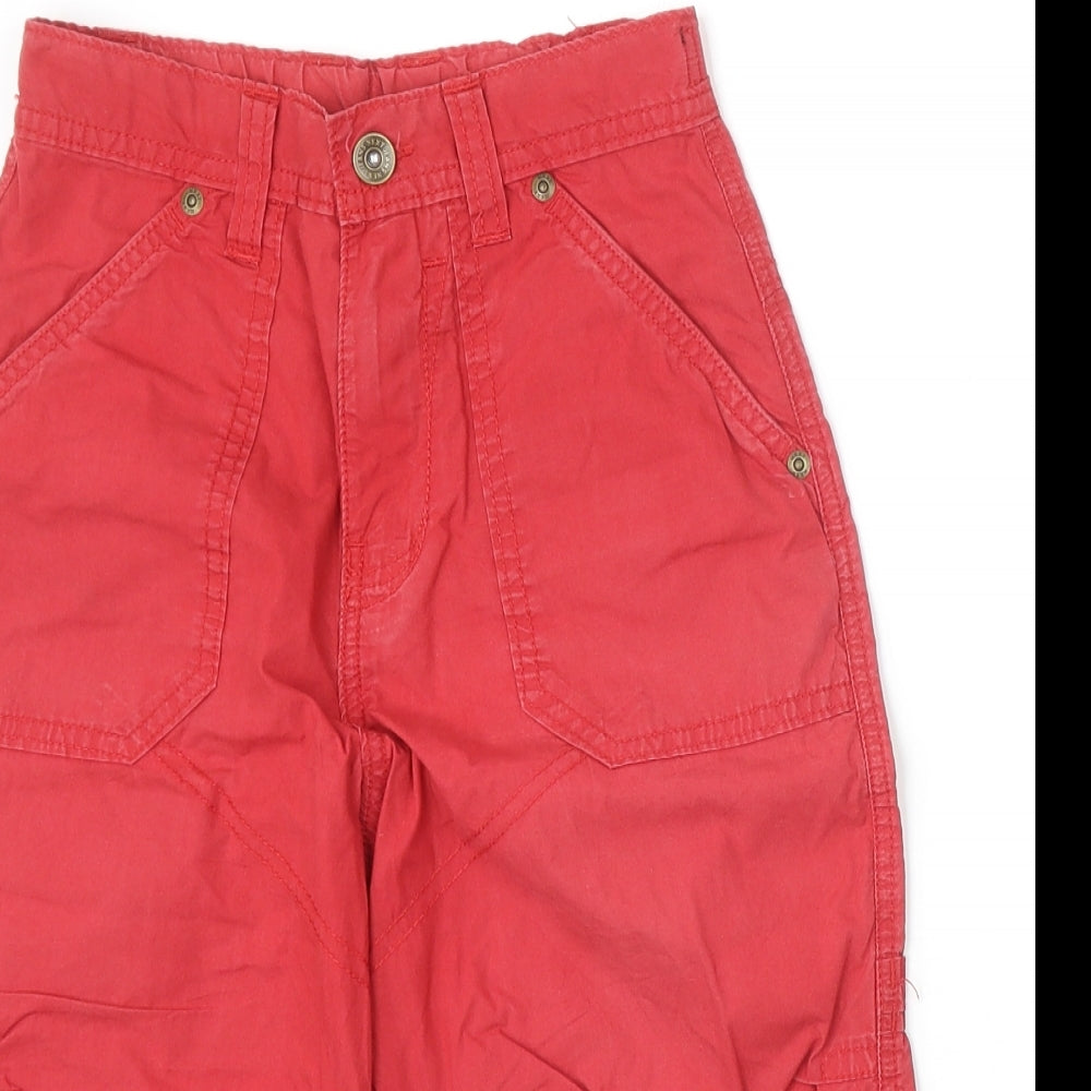 NEXT Boys Red 100% Cotton Cargo Shorts Size 9 Years Regular Zip