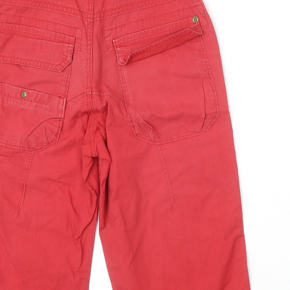 NEXT Boys Red 100% Cotton Cargo Shorts Size 9 Years Regular Zip