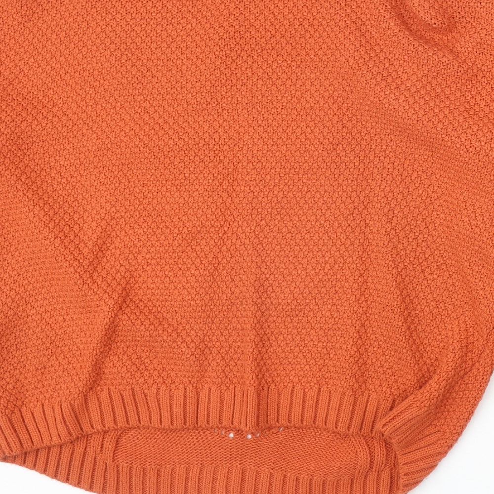 Papaya Womens Orange Boat Neck Acrylic Pullover Jumper Size M