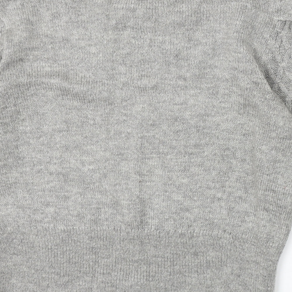 Primark Womens Grey Round Neck Acrylic Pullover Jumper Size L