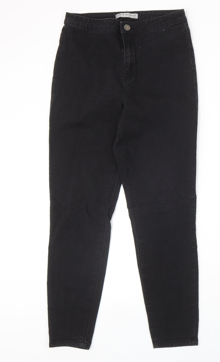 Denim & Co. Womens Black Cotton Skinny Jeans Size 12 Regular Zip